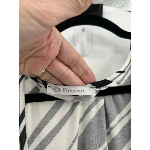 VeVeret Womens Striped Sleeveless Maxi Dress Size L Black & White - Picture 4 of 8